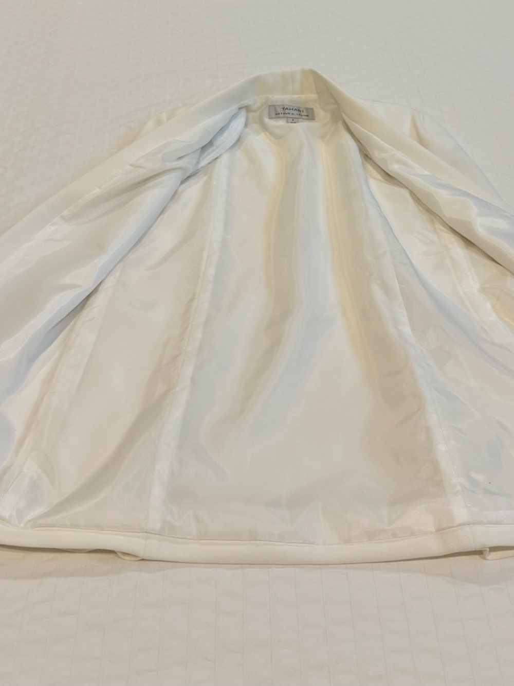 Tahari ASL Women's Ivory Cape Open Blazer - Picture 6 of 9